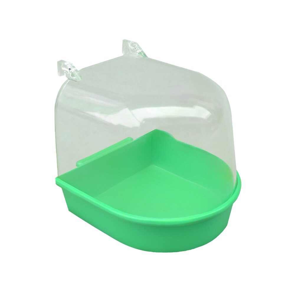 Bañera de agua para periquitos y mascotas jaula de loros pájaros accesorio colgante cuenco de pájaros Baño de pájaros para mascotas jaula colgante bañera ducha pájaro: Green