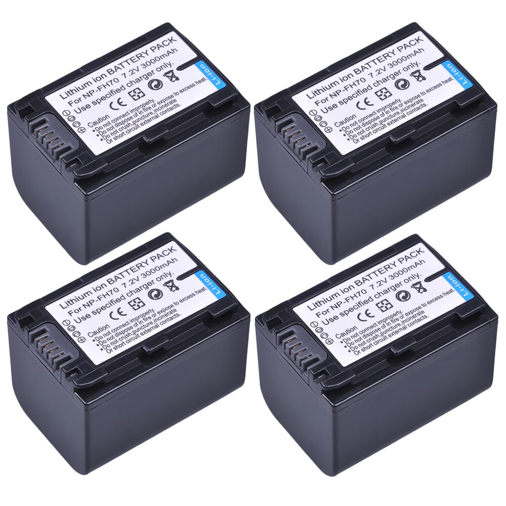 2 sztuk 3000mAh NP-FH70 NP FH70 bateria + LCD ładowarka z podwójnym portem USB dla Sony NP-FH30 NP-FH40 NP-FH60 NP-FH50 NP-FH70 HDR-XR serii: 4Pcs
