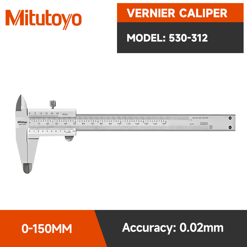 Mitutoyo Vernier Caliper High Precision 0.02mm Measurement Scale Gauges Vernier Caliper 0-150/200/300mm Accurate Measuring Tools: Silver