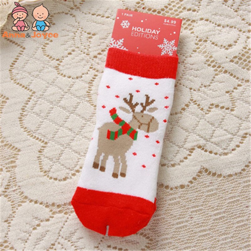 6 paar/partij winter baby meisjes jongens kindersokken kinderbadstof sneeuwvlok eland kerstman kerstbeer