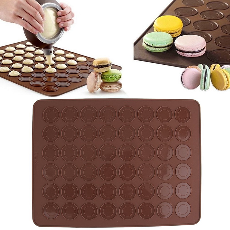 48 Gaten Macaron Siliconen Pad Bakken Mat Diy Bakplaat Cake Dessert Bakken Tools Chocolade Silicone Mold 38*28cm