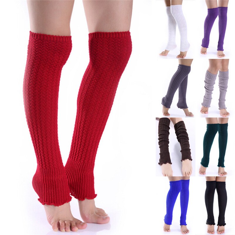 Jambières d'hiver longues pour femmes et filles, tricot, Leggings, bas, chaussettes