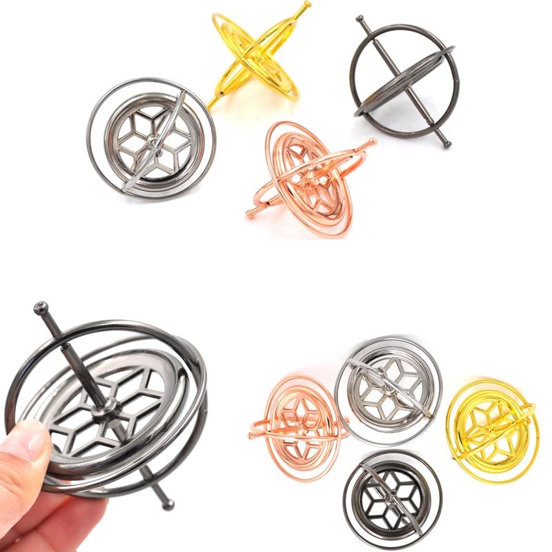 Metal gyroskop gyro klassisk traditionelt pædagogisk legetøj undervisningsrekvisitter magi til børn snurretop 1 sæt