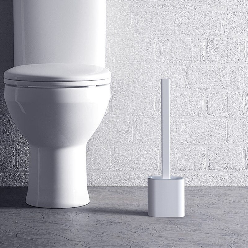 Silikone toiletbørste blødt gummi badeværelse toiletbørsteholder sæt rent værktøj toiletbørste badeværelse tilbehør