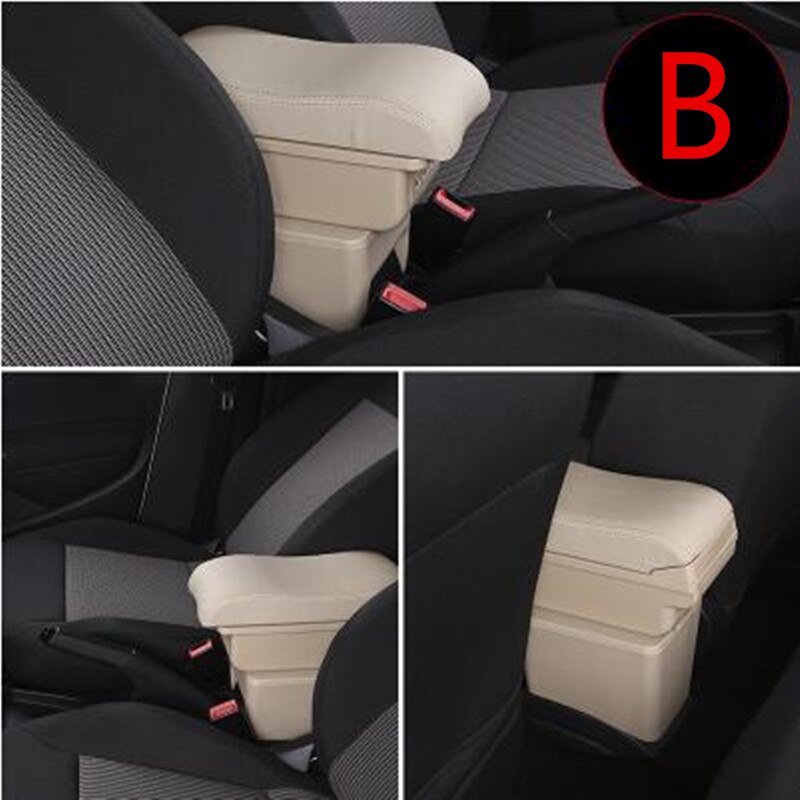 For Daewoo Matiz Cielo Espero Kalos Lanos Leganza Nexia Nubira Tacuma car armrest storage box leather cup holder styling: B style Beige
