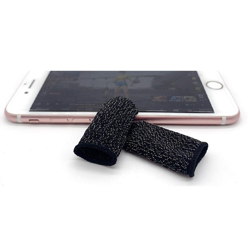 Guantes de dedos con pantalla táctil, fibra conductora, antisudor, transpirables, táctiles y sensibles para juegos de teléfonos móviles: Negro