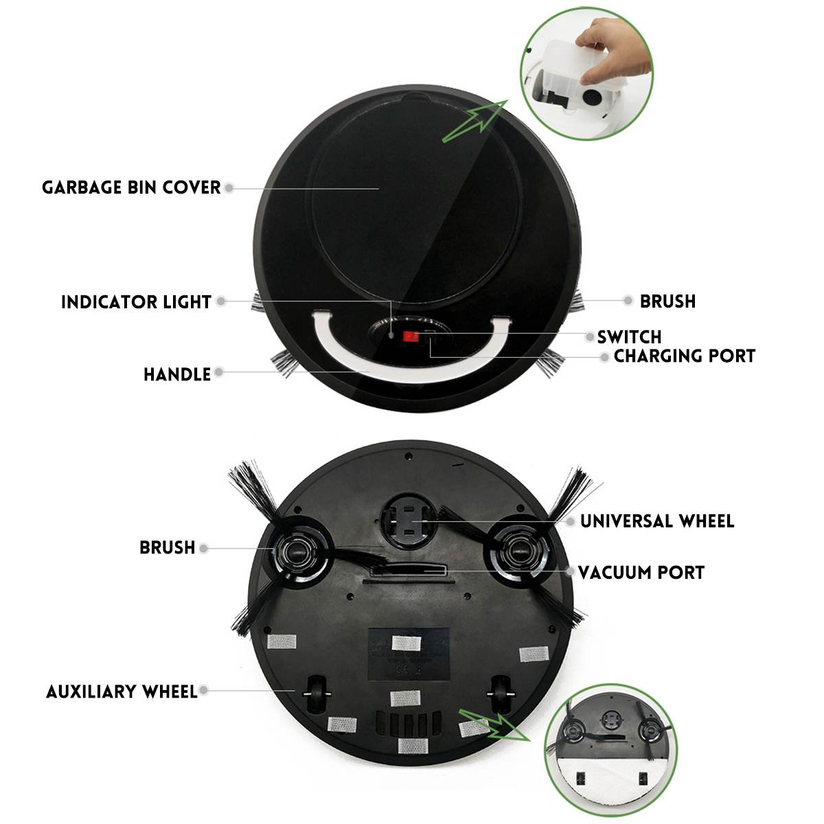 Clever Roboter Automatische Vakuum Reinigung Maschine 18cm Intelligente USB Ladung Stock Kehr Staub Fänger Teppich Reiniger für Zu Hause