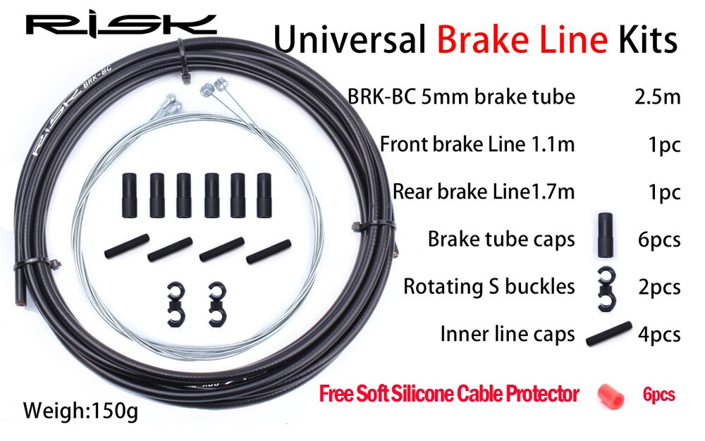 Basic Universal Brake/Shift Derailleur Kabel Lijn Behuizing Mtb Racefiets Fiets Gear Voor Achter Inner Outer Vervanging Draad set: Brake cable