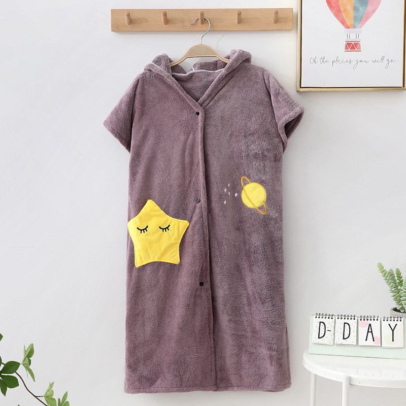 Albornoz de microfibra suave para mujer, Toalla de baño femenina para adultos, Textiles para el hogar, toallas de baño y Sauna: Verde