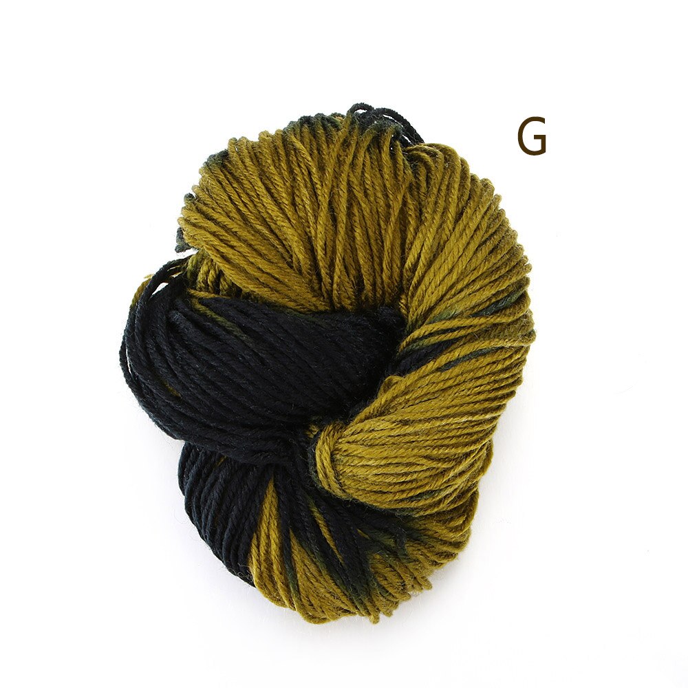 Myke flerfargede polyester akrylgarn fiber strikkede kardede tråder tykk anti-pilling farget garn ball hekling diy tilbehør: G