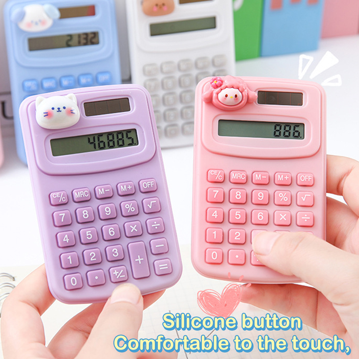 Portable Mini Cute Calculator Cartoon Digit Calculator Students Office School Supplies Stationery