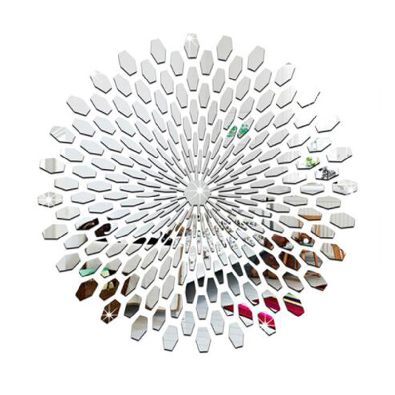 DIY sol estéreo 3D acrílico espejo pared adhesivo Mural extraíble calcomanía arte Mural hogar dormitorio decoración de fondo de tv decoración del hogar