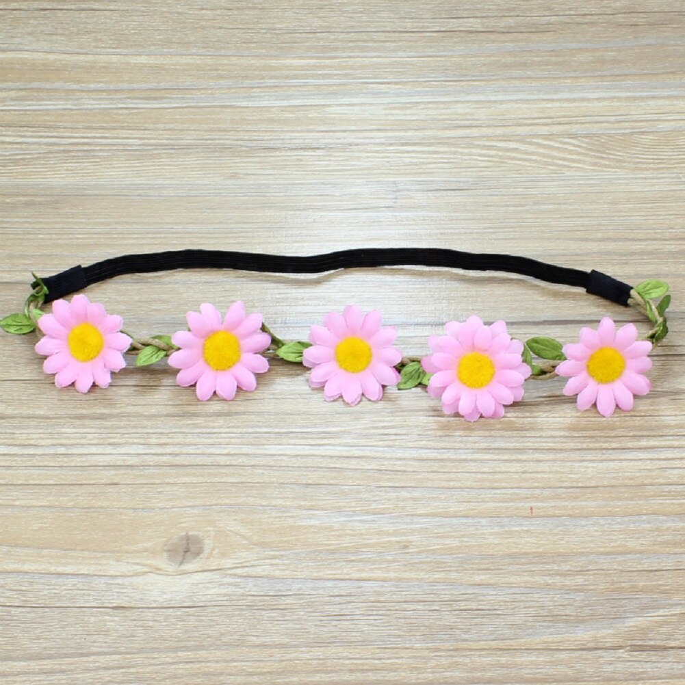 suola Fiori Dei Capelli Della fascia/testa gruppo musicale Testa dell'involucro Della Sciarpa dell'arco Dei Capelli Spiaggia Ragazze di Partito Del suola del fiore della fascia: Colore rosa