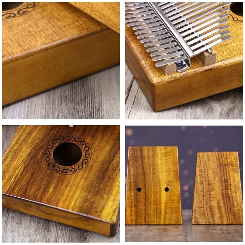 17 clave Piano de pulgar Kalimba de de madera de caoba cuerpo instrumento Musical con libro de Aprendizaje Ajuste martillo Unisex calimba