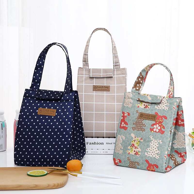 QQD Lunch Bag Multifunction Cooler Bag Multicolor Waterproof Women Hand Pack Thermal Breakfast Box Portable Picnic Causal Travel