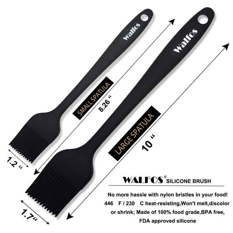 WALFOS 2 pièces brosse à huile en Silicone de alimentaire pour Barbecue Barbecue cuisson pâtisserie résistant à la chaleur brosses cuisson outils de cuisine: Default Title