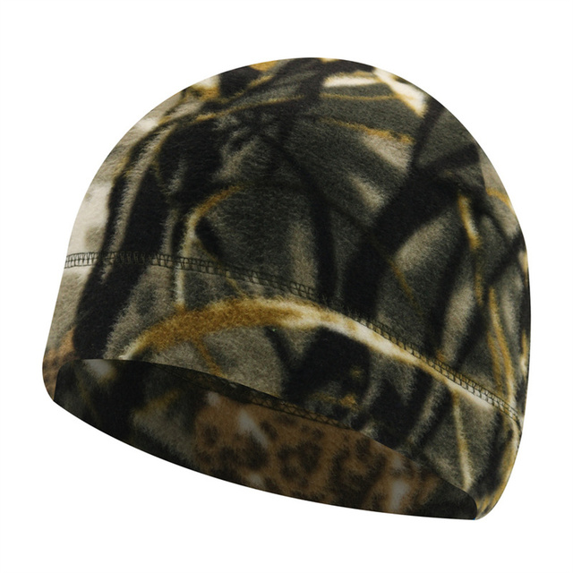 Herr mössa i polarfleece vinter varm utomhussport skidåkning cykling mössa hatt vindtät mjuk mössa mössa dam skidcykel mössa kepsar: Kamouflage