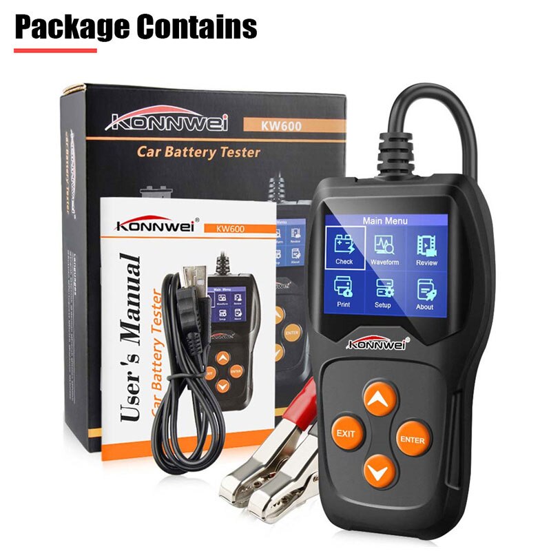 Battery Tester 12V Automotive Load Car Digital Battery Analyzer Battery Scanner Multi Languages Vehicle Battery Diagnostic Tool