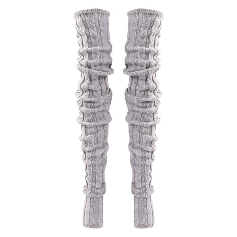 Chaussettes tricotées pour femmes, bas Tube sans bout de couleur unie pour adultes pour printemps automne hiver: 6