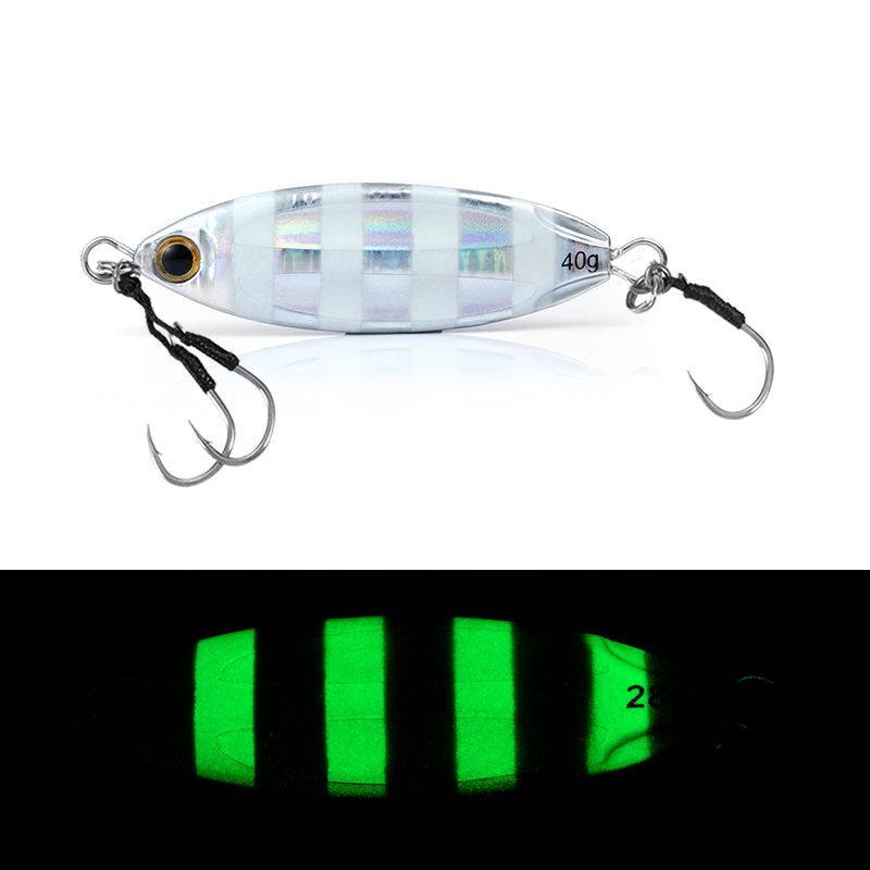 LETOYO, 28/40/60g, leurre métallique phosphorescent pour la pêche en mer, appât artificiel idéal pour la pêche à la turlutte,jigs pêche en mer, peche en mer leurre dur leurres de pêche mer leurre peche en mer jig peche