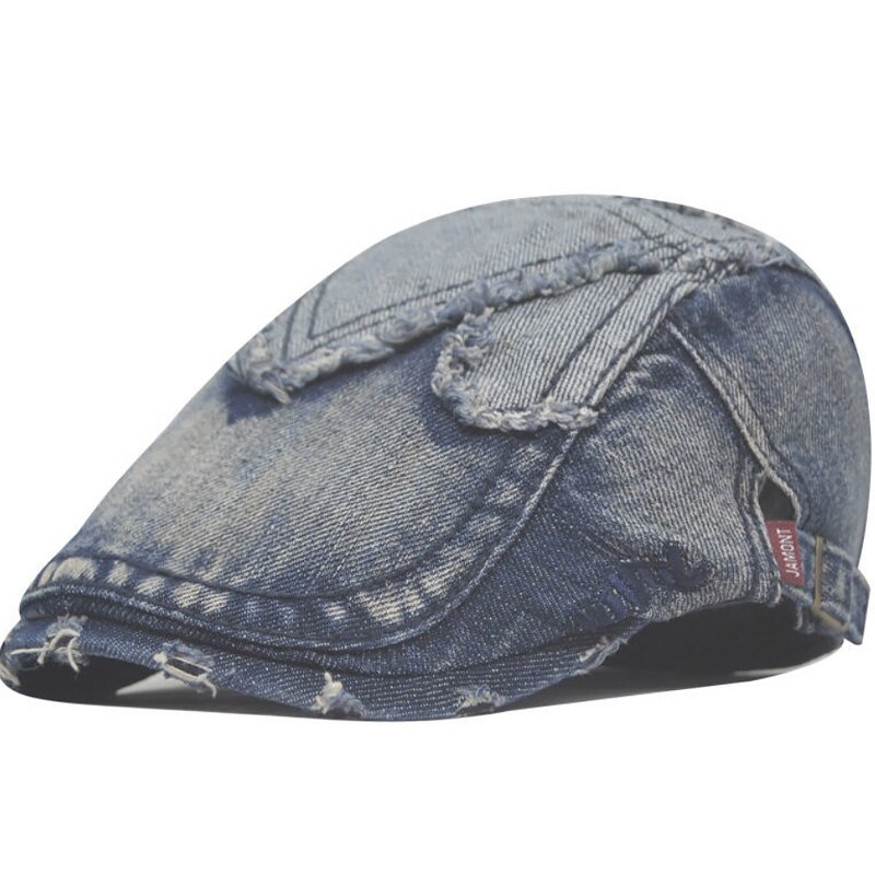 Gorras deshilachadas de tela vaquera para hombre y mujer, gorros de tela vaquera Deshilachados, estilo Retro clásico, costura, ropa de calle de , Unisex: Dark Blue