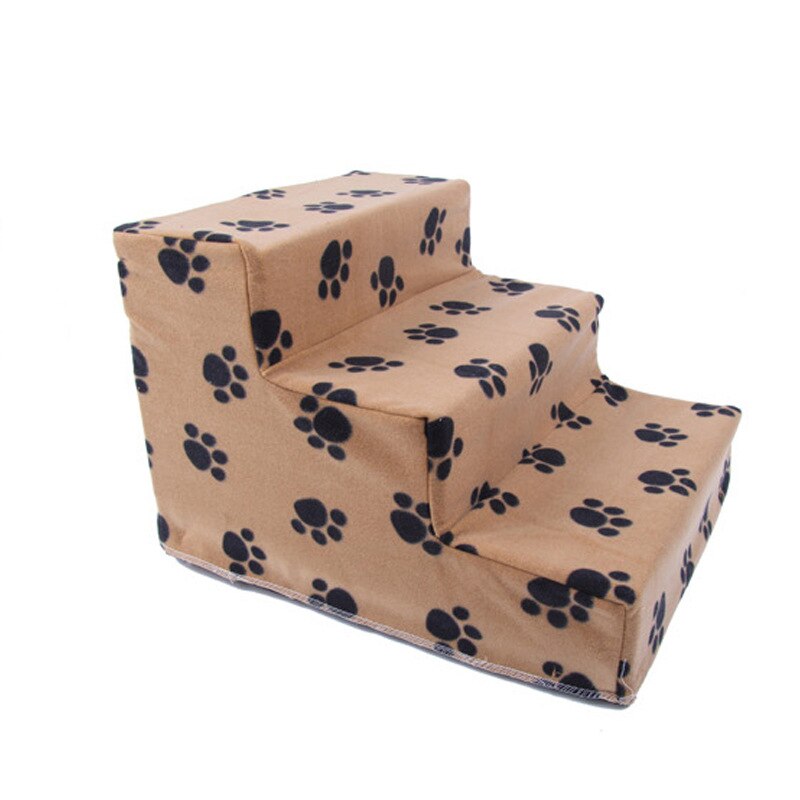 Heypet huisdier hondentrap 3 treden ladder klein hondenhok voor puppy katten huisdier trap antislip verwijderbare puppy honden bed trap: Bruin