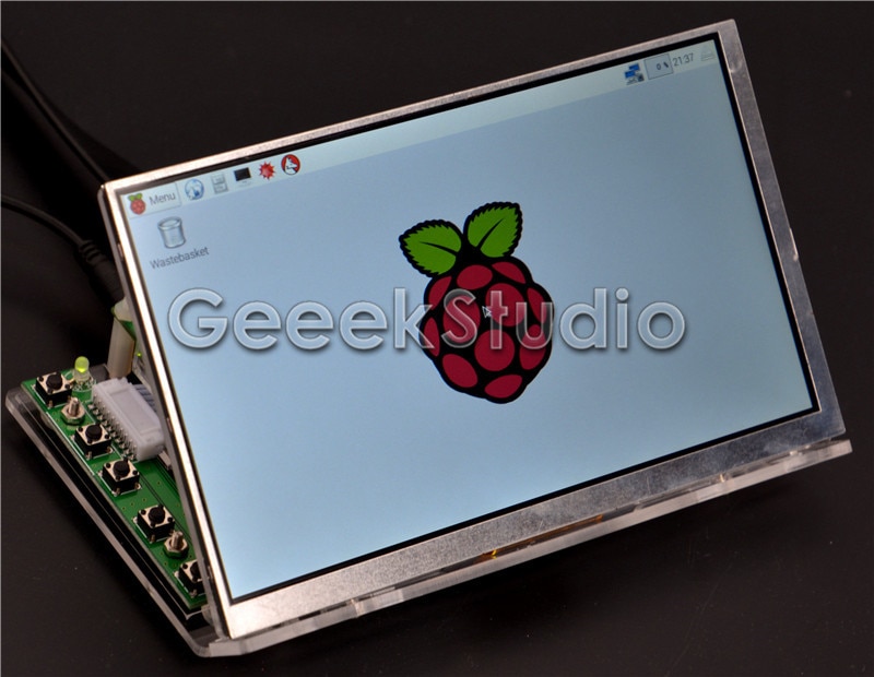 Raspberry Pi 4 tout plate-forme/PC 7 pouces 1024*600 écran LCD moniteur d'affichage avec carte de pilote HDMI VGA 2AV et support acrylique transparent