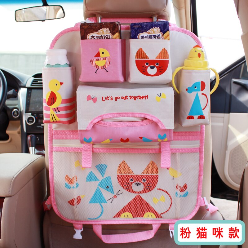 Cesta colgante Universal impermeable para coche y bebé, bolso organizador para cochecito de bebé, accesorios de almacenamiento para cochecito, bolso de mano portátil de dibujos animados