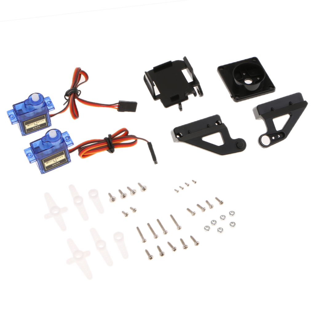 Plastic Servo Bracket PT Pan/Tilt Camera Platform Anti-Vibration Mount with 2Pcs Servos for Aircraft