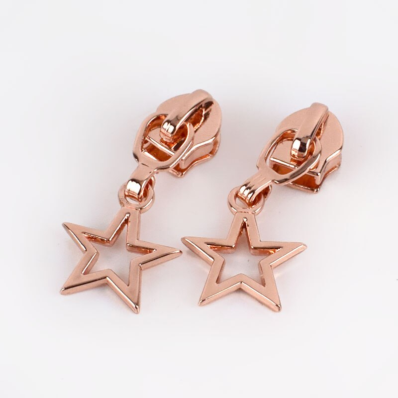 5 sztuk suwaki z zamkiem błyskawicznym dla 5 # nylonowy zamek torba kieszeń główna część suwaka zamek błyskawiczny zestawy naprawcze wymiana DIY akcesoria robić szycia: rosegold