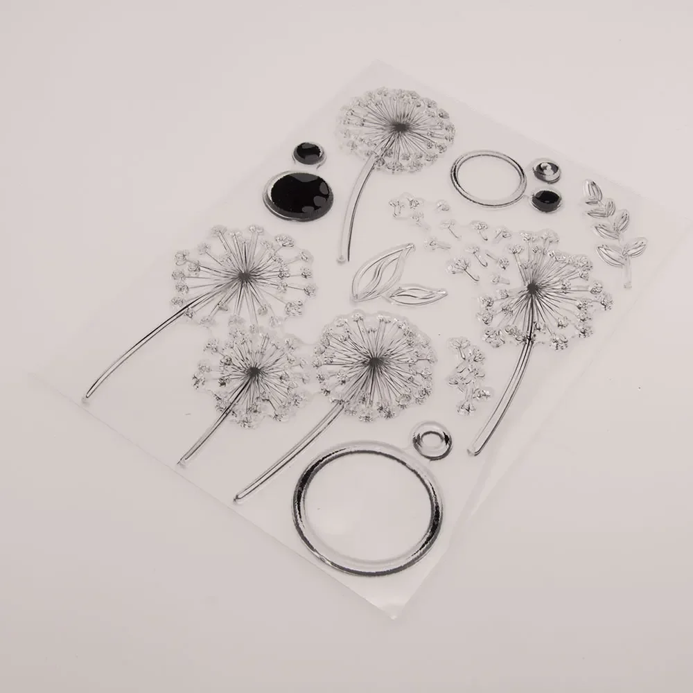 Genomskinlig stämpel maskros transparent silikon gör-det-själv stämpelförseglingsark för scrapbookingtillverkning album foto handgjord dekoration