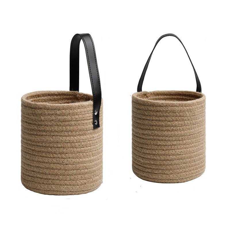 Woven Hanging Basket For Planters Rattan Wicker Baskets Garden Wall Decoration Wall-mounted Basket Storage Rack