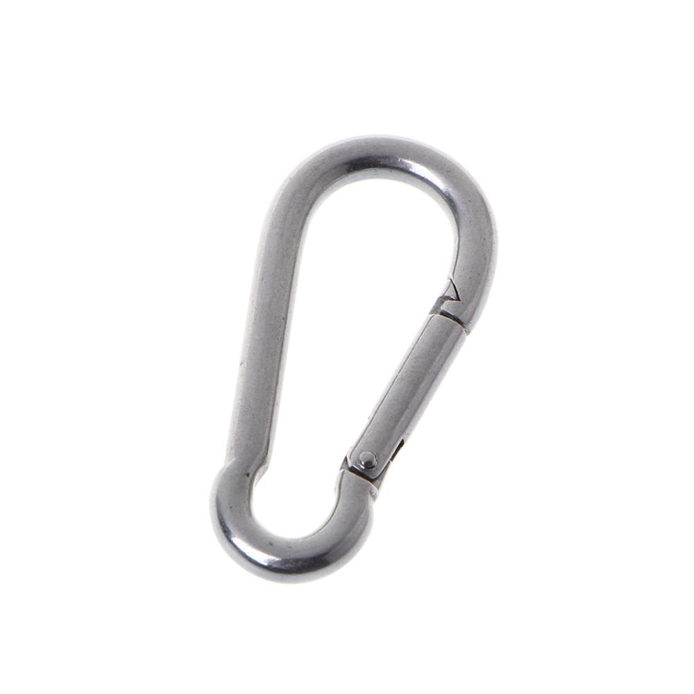 304 Stainless Steel Spring Carabiner Snap Hook Keychain Quick Link Lock Buckle: 5