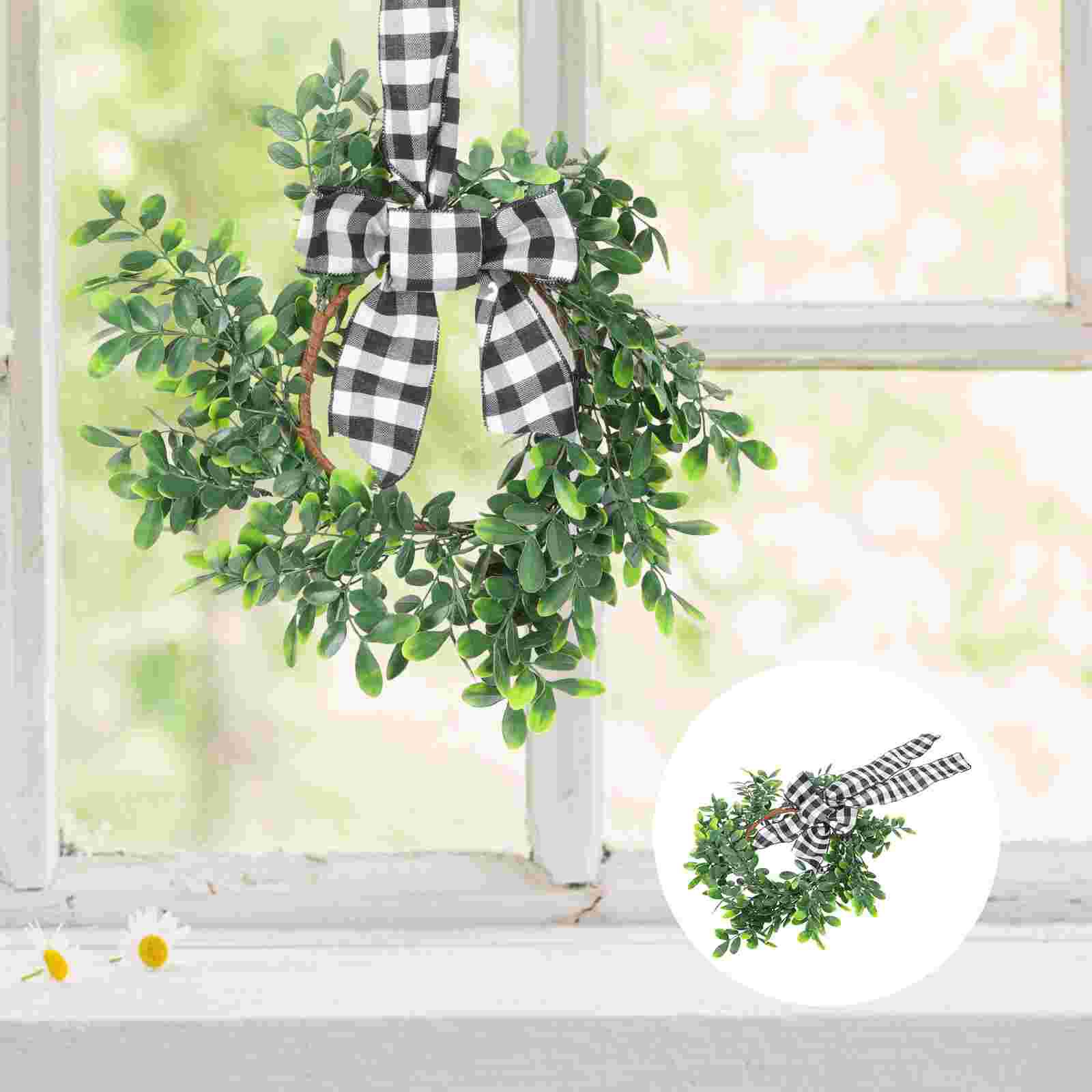 Exquisite Spring Bowknot Garland Ornament Garden Wreath Door Hanging Decor: Default Title