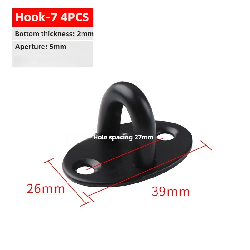 1/2/4pcsHook Eye Plate Heavy Oblong Duty Steel Stainless Pad Mount Wall U Boat Ceiling Hanger Ring Garage Hammock D Shape: S / WHITE
