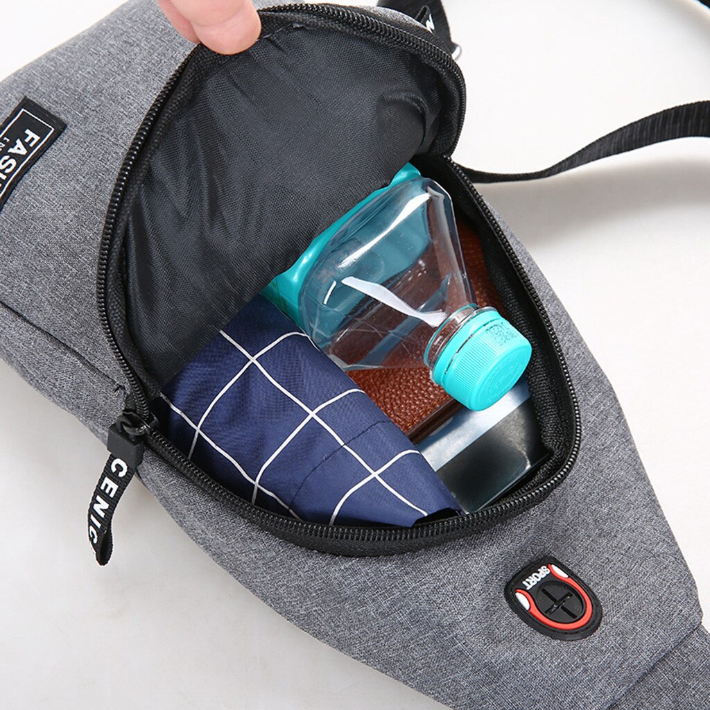 Male Shoulder Bags USB Charging Crossbody Bags Theft Chest Bag School Summer Short Trip Messengers Bag