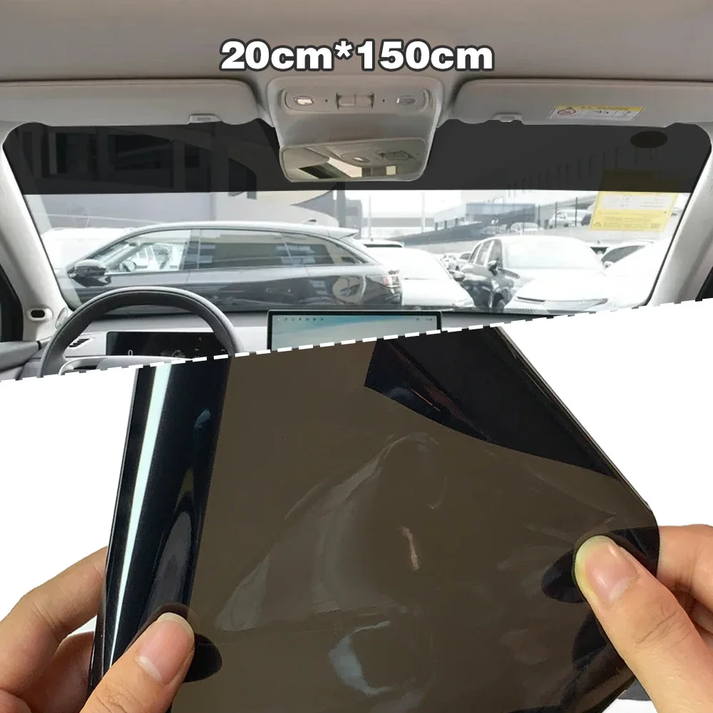 Pegatina parasol para parabrisas de coche, película de vinilo negra para ventana delantera, protección Anti-UV, suministros de verano para accesorios de coche: Gris oscuro