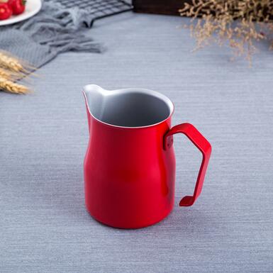 Roestvrij Staal Melk Opschuimen Werper Kruik Espresso Voor Koffie Moka Cappuccino Latte Drankjes Barista Craft: 350ml / Rood