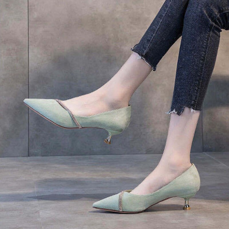 Cresfimix Women Bow Tie Spring Slip on High Heel Shoes Lady Casual Summer Stiletto Heels for Office Zapatos Mujer B5841