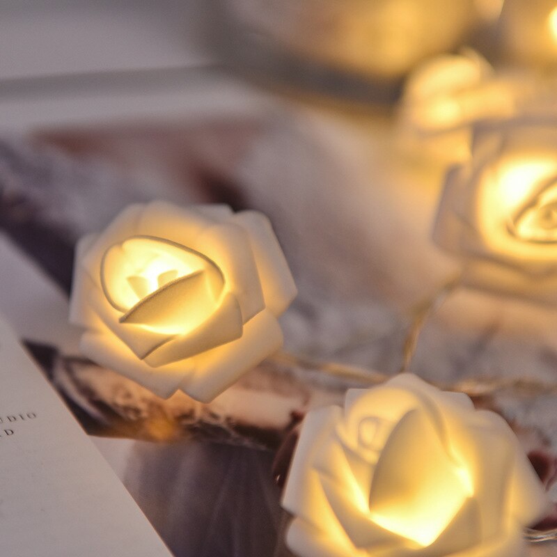 1.5M 10Led AA Battery LED Rose Christmas Lights String Lights Valentine Wedding Decoration Flower Bulbs LED Lamp Light