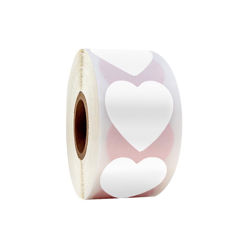 500pcs Chroma Label Color-Code heart Labels stickers Black white green blue orange red brown yellow gold stationery stickers: White