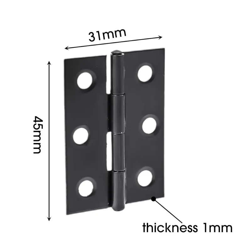 1–10 Stück schwarze Türscharniere, Edelstahl, Möbel-Stoßscharniere, Fenster, Schrank, Schublade, flache Scharniere, 2-Zoll-Türschließer, Hardware-Werkzeug