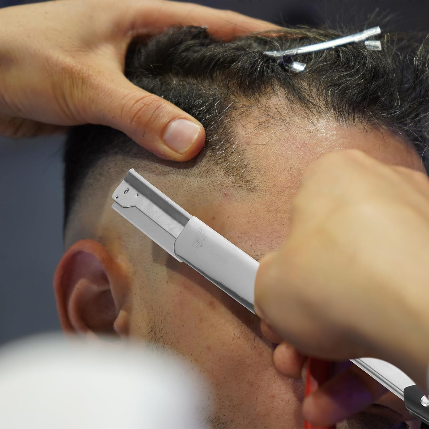 Barber Straight Edge Razor with 10 Blades Men's Manual Shaver Salon Razor