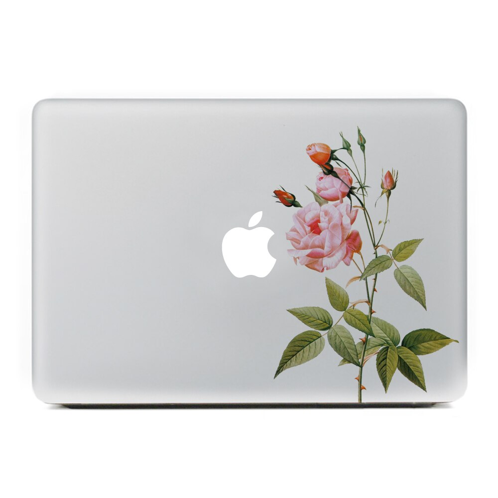 Roze rose Vinyloverdrukplaatjesticker voor Macbook Pro/Air 11 13 15 Inch Laptop Case Cover Sticker