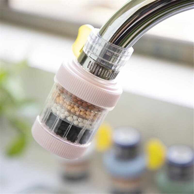 Shower Head Nozzle Filter Faucet Filter Water Saving Bubbler Activated Carbon Filter Universal Kitchen Faucet 5 Layer Purifier