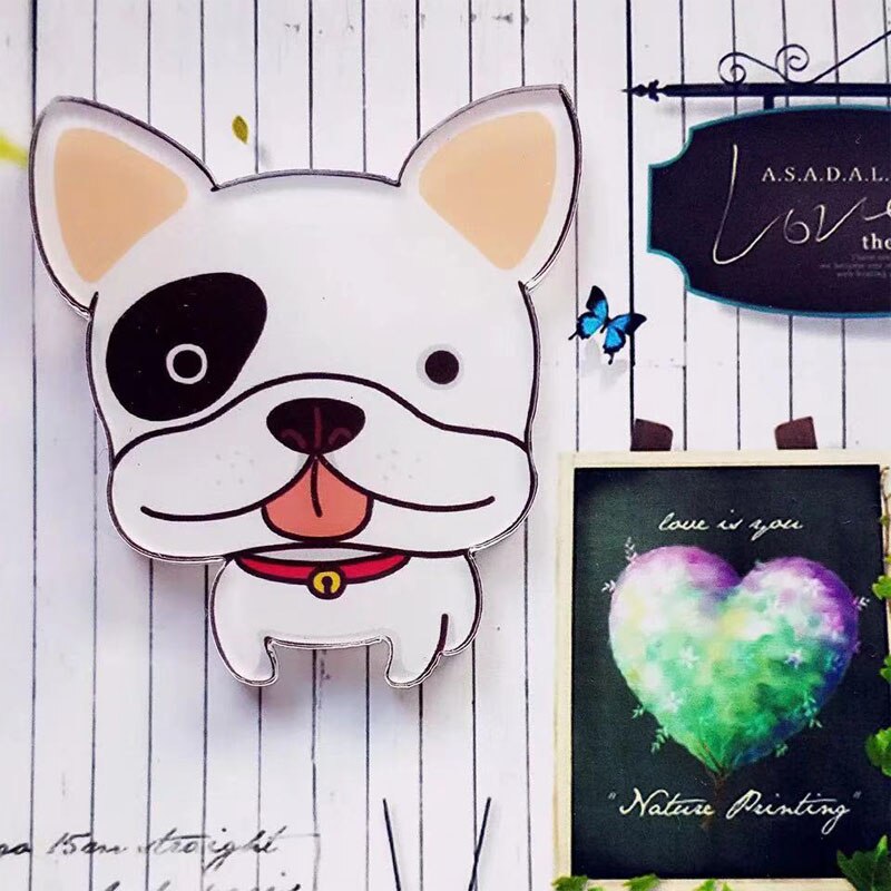 Schattige cartoon huisdier hond serie broches studenten favoriete doe-het-zelf kleding, schoenen, hoeden, tassen en accessoires badge hondenhalsband acryl: 3