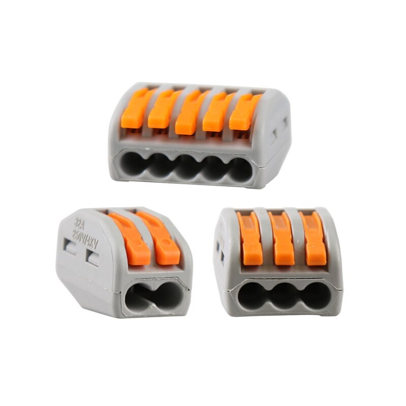 60pcs Electrical Wiring Terminals Cage Spring Universal Fast Terminal Household Connectors Block Plastic Cn(origin) 60PCT AC/DC