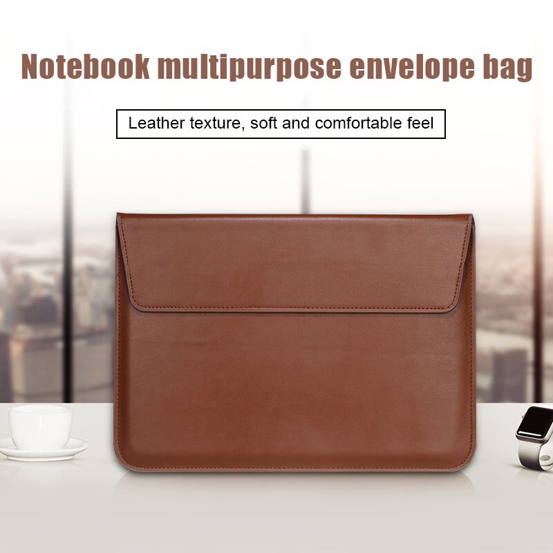 Laptop Anti-Scratch Protective Bag Envelope Case Shockproof Foldable PU Leather