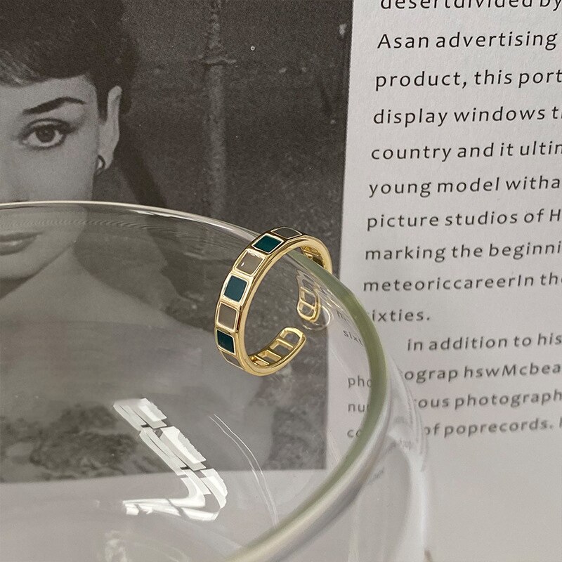 Anillos esmaltados de colores para mujer, anillo de ópalo de cristal de circón ajustable, anillo de compromiso de boda, joyería de estilo coreano, Bague: 2