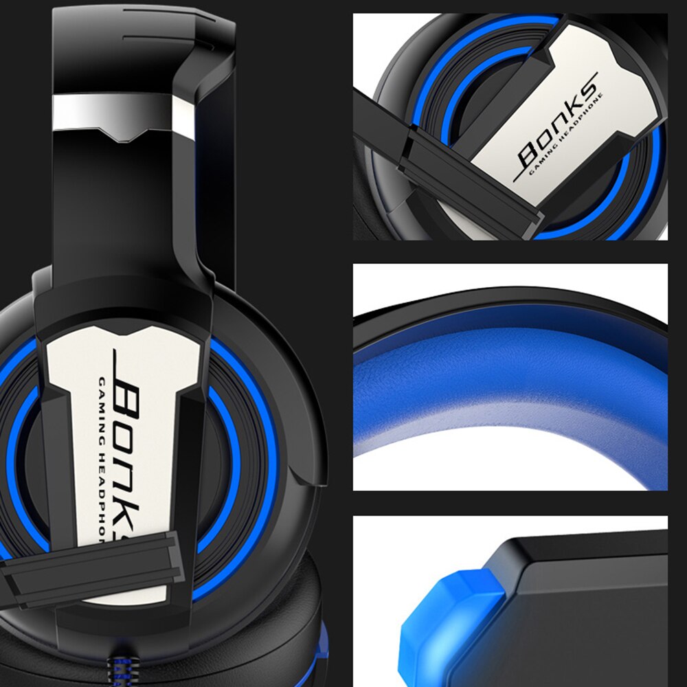 Écouteurs sans fil Bluetooth | Casque d'écoute stéréo réglables, écouteurs de jeu avec Microphone pour PC, téléphone portable,
